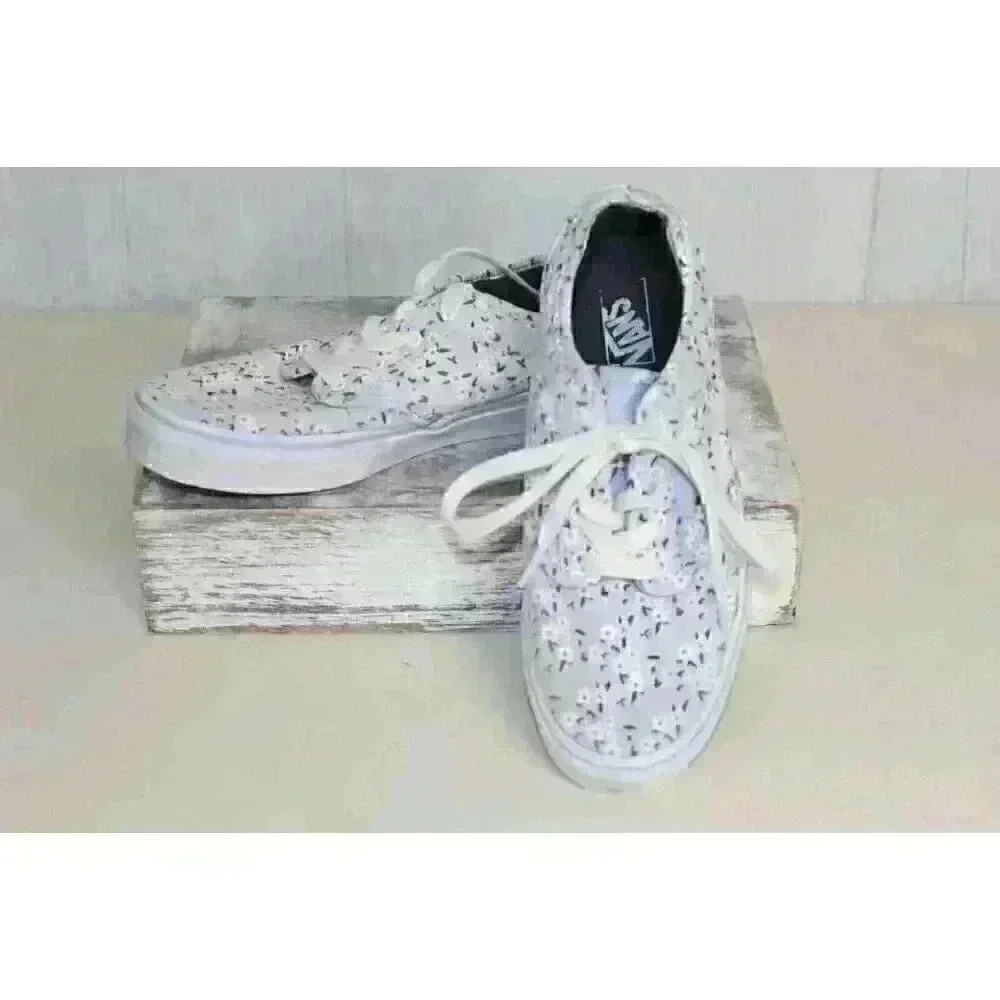 Vans Floral Skate Board Sneakers Casual Boho Barbicore Sporty Missy Shoe Size 4